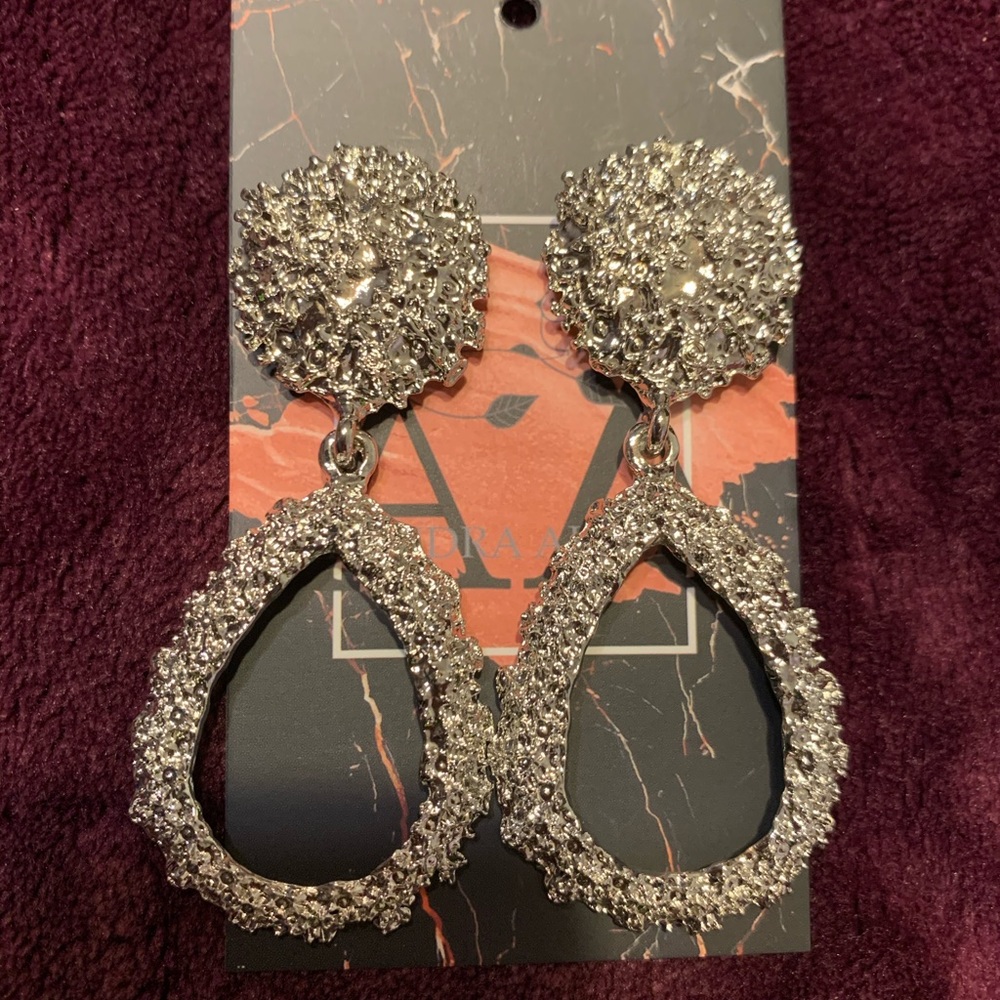 Long silver earrings